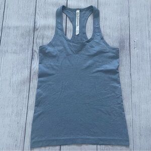 Lululemon Swift Stride Blue-Grey Racerback Tank Top Size 8